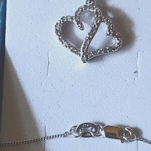 Sterling Silver Double hearts necklace